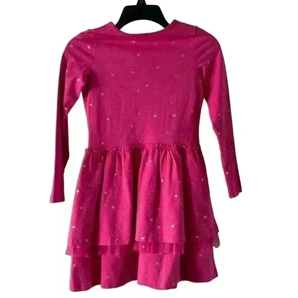 Hanna Andersson Pink Tiered Gold Star Twirl Dress Size 140 / 10 - Picture 4 of 4